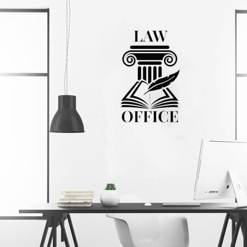 Creative Open Book Pen Lettering Stickers Law Firm Office Wall Decal Door Window Stickers Removable Vinyl Mural ph674