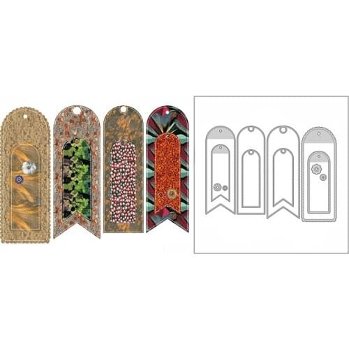 New Big Bookmarks Tags Craft Embossing Mold 2021 Metal Cutting Dies for DIY Decorative Scrapbooking Album Card Making No Stamps