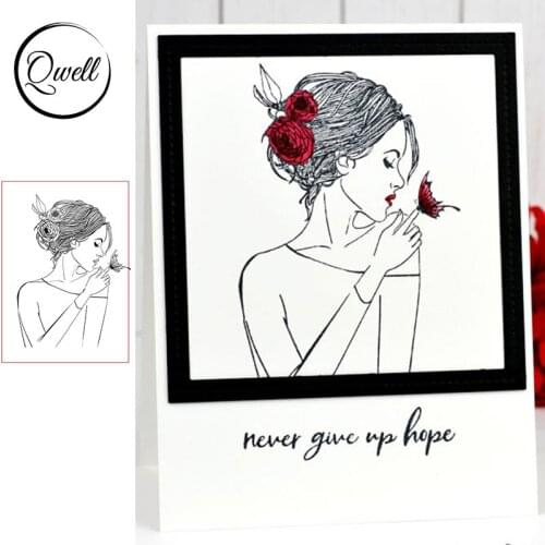 QWELL Girl Clear Stamps for Scrapbooking and Card Making Paper Craft Silicone Transparent 2019 New