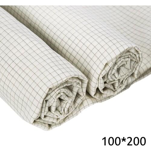 EMF Protection Silver Fiber Fabric Signal Shielding Conductive Radiation-Proof Plaid Cloth for Garments Beddings Maternity Dress