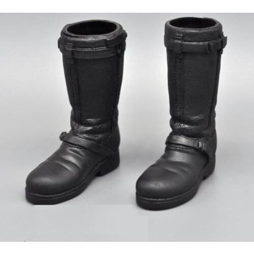 For Sale 1/6th DML Fashion Black High Hollow Boots Shoes WWII Germany Soldier 12 Inch Body Figures Collection