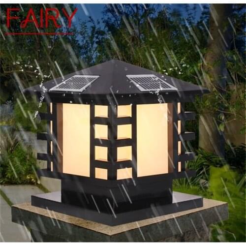 FAIRY Outdoor Wall Light Fixture Solar Post Light Modern Patio LED Waterproof Lighting For Pillar Porch Balcony Courtyard Villa