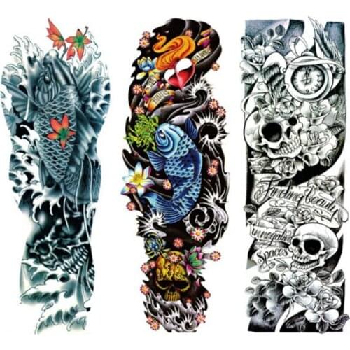 Wholesale 500pcs New excellent waterproof transfer temporary tattoo AC 48*16cm Arm body disposable tattoo tatuajes free shipping