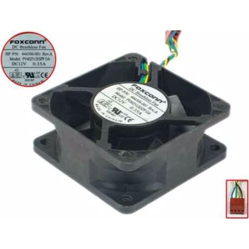 Foxconn PV602512ESPF 0A Server Cooling Fan DC 12V 0.35A 60x60x25mm 4-wire