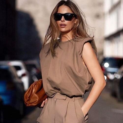 Sleeveless Top Ladies O-neck Casual Top 8 Colors Optional 2020 Ladies Summer Office T-shirt Streetwear