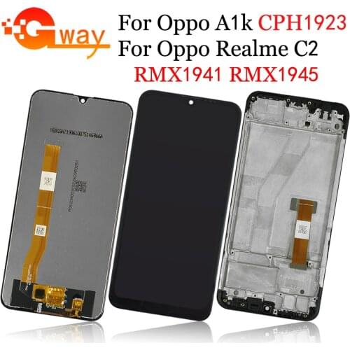 6.1" For Oppo A1k CPH1923 / For Oppo Realme C2 RMX1941 RMX1945 LCD Display Touch Screen Digitizer Assembly+Frame Replacement