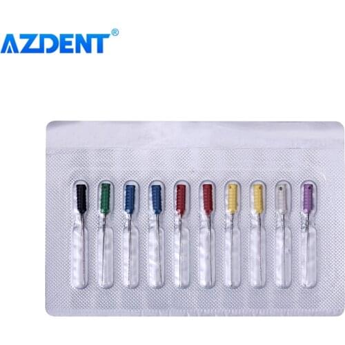 AZDENT Dental Endodontic Root Canal Cleaning Barbed Broaches Hand Use Files 25mm 10Pcs/Pack