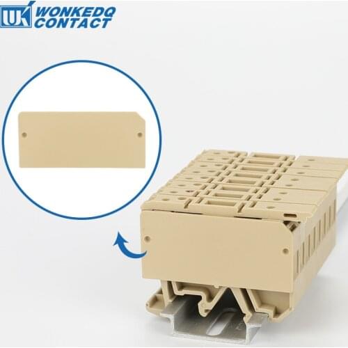 10Pcs AP-ASK1 Weidmuller Terminal Block Accessories End Cover Plate For ASK1EN Din Rail Terminal Blocks