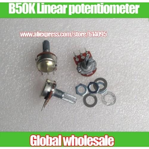 10 PCS High Quality WH148 B50K Linear Potentiometer 20mm Shaft With Nuts And Washers Hot