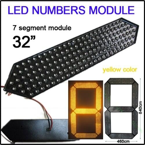 32" yellow color digita numbers 7 segment module, 12V working voltage ,led countdown display, signs for led gas price
