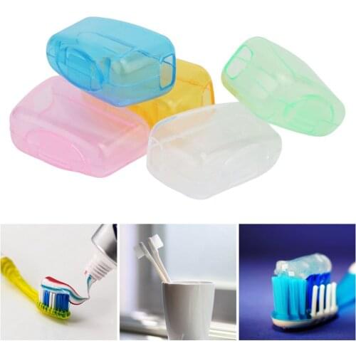 5 Pcs Portable Toothbrush Head Cover Holder Outdoor Travel Hiking Camping Brush Protective Cap Case Health Care Color Random