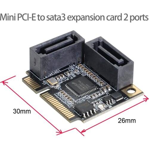 Xiwai Mini PCI-E PCI Express to SATA 3.0 Dual Ports Adapter Converter Hard Drive Extension Card