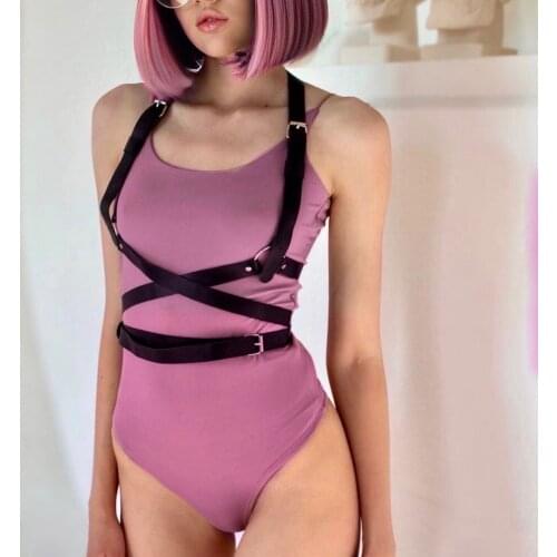 Bdsm Leather Bondage Women Harness Bra Sex Toys Bralette Stocking Belt Body Belts Goth Harness Erotic Rave Accessories Garters