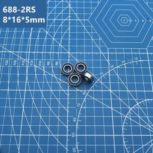 Free Shipping 10pcs 688-2RS 8*16*5mm Miniature 688RS deep groove Ball Bearings 688RS 618/8RS Z3V3 blue Sealed Bearing 688 2RS