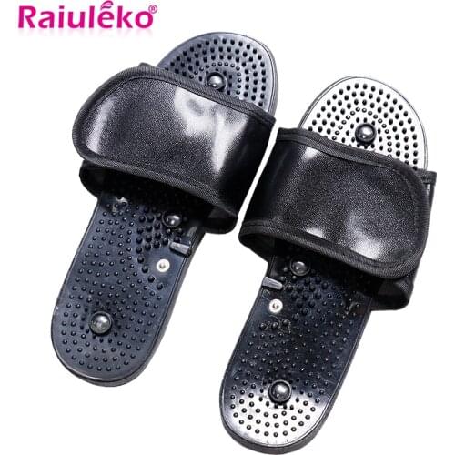Electric Tens Therapy Massager Machine Pulse Stimulator EMS Adjustable Physiotherapy Magnet Foot Pain Relief Massager Slippers