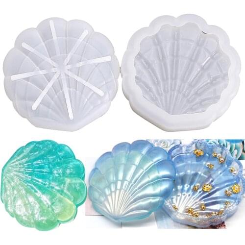 Ocean Shell Storage UV Resin Mold Crystal Epoxy Resin Plate Mold Silicone Casting Mould For Jewelry Storage Box DIY Craft