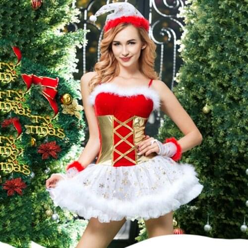 Red & White Sexy Christmas Dress Women Party Wear Xmas Outfit