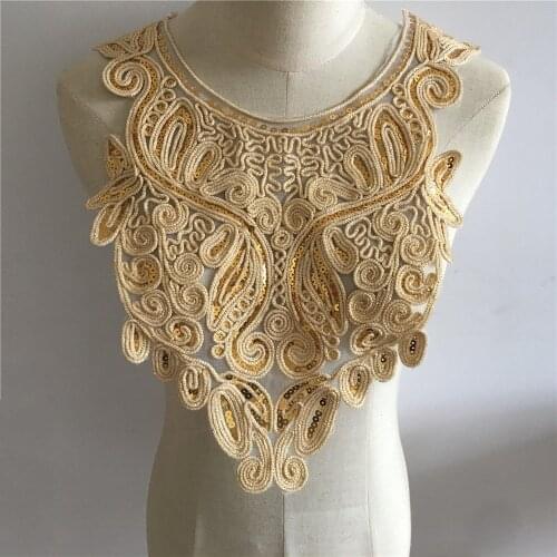 Fashion Style Embroidery Sequins Lace Collar Sewing DIY Lace Fabric Decoration Clothes Collar Accessories Various Style Collars