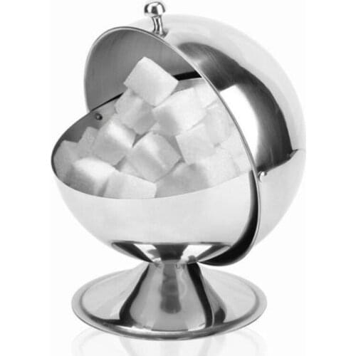 Stainless Steel Kitchen Spherical Sugar Bowl Seasoning Bottle Spice Tank Can Flip Jar Spice With Rotatable Lid Kitchen