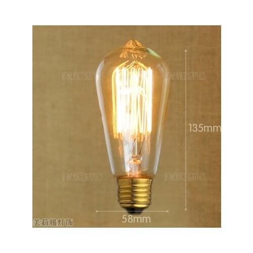 2pcs 40W St64 Edison Bulb Bombillas Vintage Light Bulb Edison Lamp Retro Luminarie E27 St64 St58 A19 T45 G95 T10