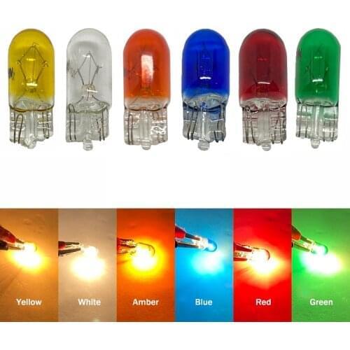10pcs White T10 W5W 501 194 Clear Signal Lamp Glass 12V 5W W2.1x9.5d Single Filament Car Bulb Auto Light