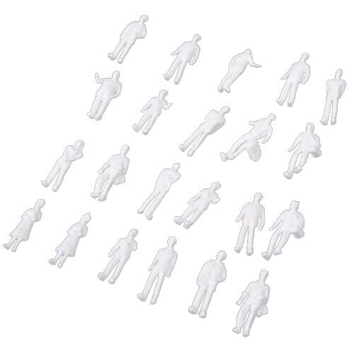 MACH 100pcs HO Scale 1:100 White Model People Unpainted Train Figures