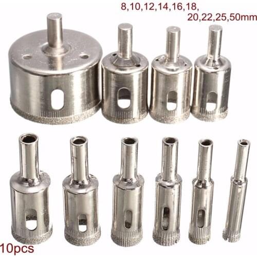10pcs Drill Bit Set Mini Metal Hole Saw Power Tools Drill Bit Metal Glass Drill Tools Ceramic Tile Marble Hole Opener