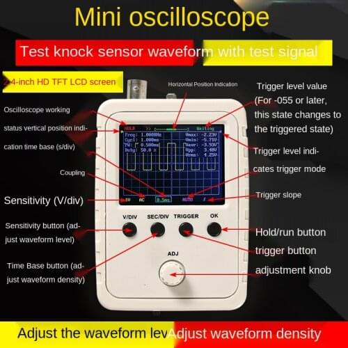 Small Portable Digital Storage Oscilloscope for Automotive Circuits, Electronic Equipment, Sensors, Frequency Conversion