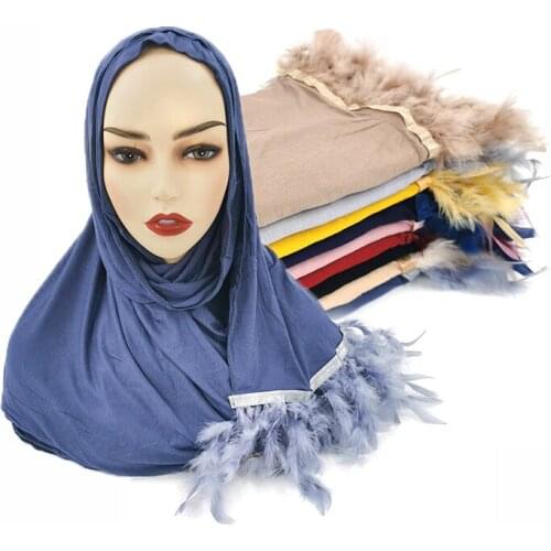 2020 New Feather Modal cotton scarf hijab 10 Colors High Quality scarf women popular scarves shawl muslim turban 160*50cm
