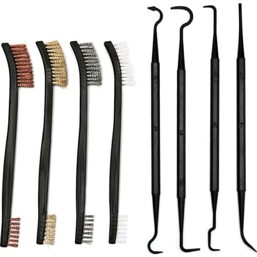 New 3pcs Steel Wire Brush + 3/4pcs Nylon Pick Set Universal Gun Hunting Cleaning Kit Tactical Rifle Gun Cleaning Tool