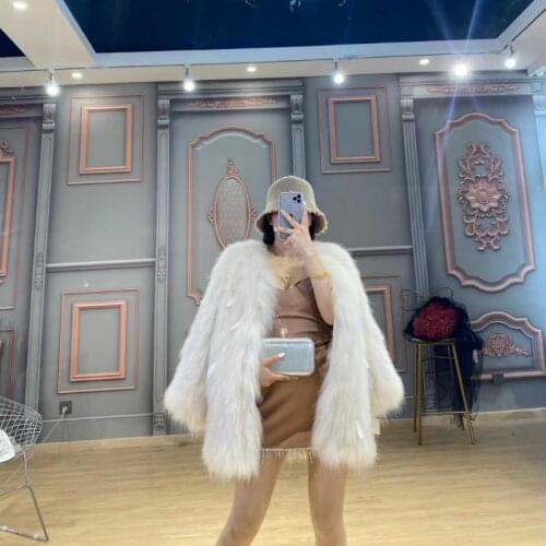 OFTBUY 2021 Brand Luxury Real Fur Coat Natural Raccoon Fur Knitted Outerwear Feathers Winter Jacket Women Thick Warm Streetwear