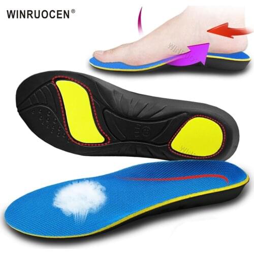 WINRUOCEN Flat foot Orthopedic insoles for X/O Leg orthopedic arch support man and women shoe insoles shock absorption insoles