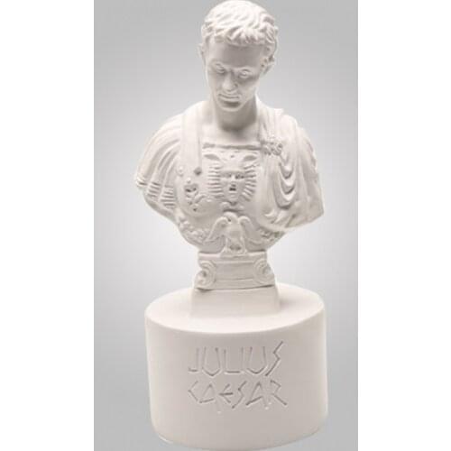 Resin Julius Caesar Figurine Pen Holder Stationery Organizer Container for Home Office Room Desktop Gift Decor Supplies