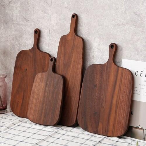Black walnut wood chopping board Japanese plate fruit plate solid wood Western restaurant steak plate pizza bread tray