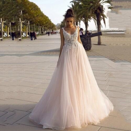 Princess Wedding Dress 2020 V-neck Backless Bride Dress 3D Appliques Wedding Gowns Vestido Novia