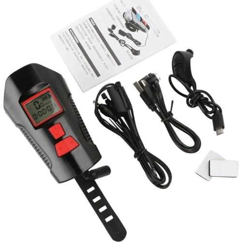 Bike Light Rainproof USB Rechargeable LED With Speaker Code Sheet Aluminum Ultralight Flashlight Light