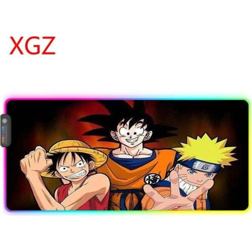 XGZ Big Mouse Pad Mouse Gamer Anime Pattern LED Color Light RGB Big Game PC Office Youth USB Carpet Game Player Table Mat