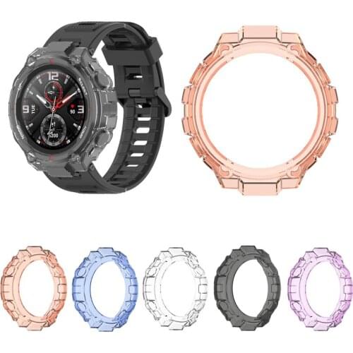 TPU Soft Glass Screen Protector Case Shell Full Edge Frame For Amazfit T-rex/Trex Pro Sport Smart Watch Protective Bumper Cover