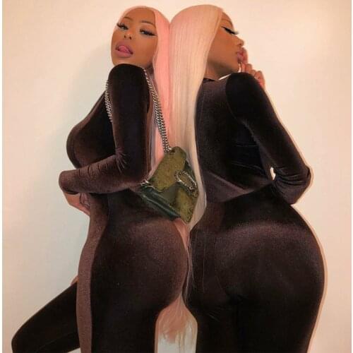 Womens Long Sleeve Jumpsuit Autumn New Fashion Sexy Slim Zipper One-piece Pants Slim Bodysuit Solid Color