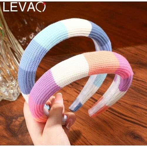 Levao Multicolor Padded Headband For Women Autumu Winter Hair Accessories Hair Bands Hoop Bezel For Girls Headwear
