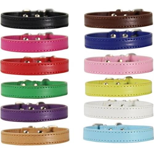 1/pcs Wholesale Dog Collar for Small Medium Large Dogs Soft Leather Buldog Puppy Cat Dog Collars Dog Neck Strap Pet Accessories