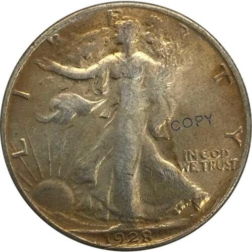 1928 United States Walking Liberty Half Dollar Cupronickel Plated Silver Collectibles Copy Coin