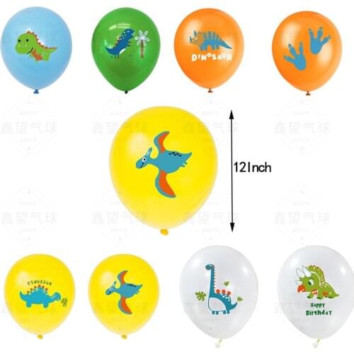 20Pcs Jurassic Dinosaur Cartoon Latex Balloon Boys Birthday Party Decoration Set Tyrannosaurus Rex pterosaur Triceratops