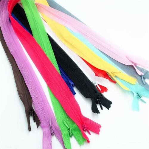 24pcs Colorful Nylon Mix 3# Nylon Invisible 20inch 50CM Silk Zippers Sewing Tailoring Accessories 12color