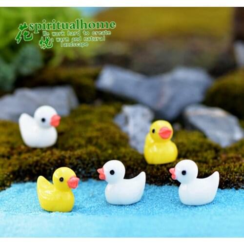 5pcs/set Cute Duck miniature Figurine ornaments for home yellow ducklings Figurine for miniature garden Easter decor
