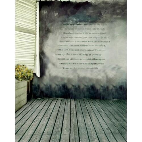 5x7ft Wooden Floor Vintage Wall Poem Photography Backdrops Photo Props Studio Background