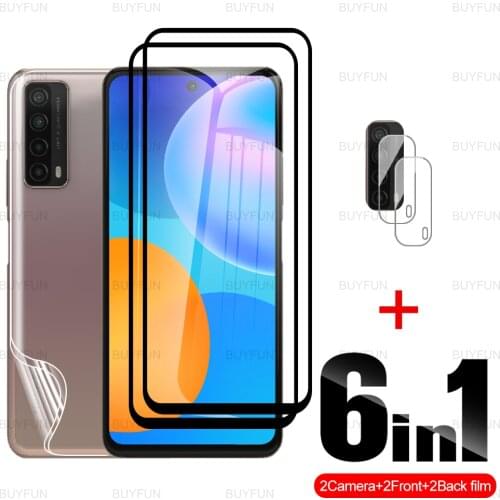 6in1 Black edge glass For Huawei P Smart 2021 Back Hydrogel Soft Film camera film for huawei Psmart huavei P smart2019 smart Z