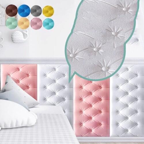 60x30cm 3D Foam Waterproof Self Adhesive Wall Sticker Anti-Collision Living Room Bedroom Soundproof Wallpaper Home Decoration