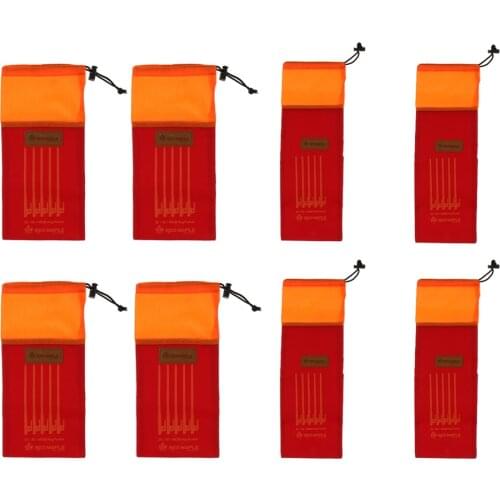 8pcs Outdoor Camping Drawstring Tent Peg Nail Rope Storage Bag Pouch Holder
