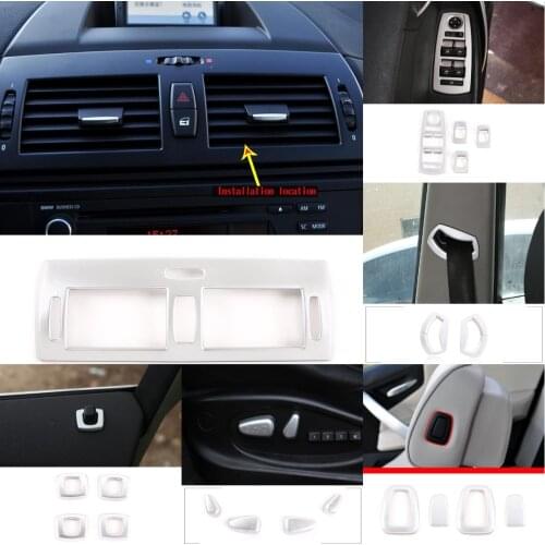 Interior Accessories Center Air Outlet Frame Window Switch Trim Door Lift Seat Button Cap Safety Belt Cover For BMW X3 E83 06-10